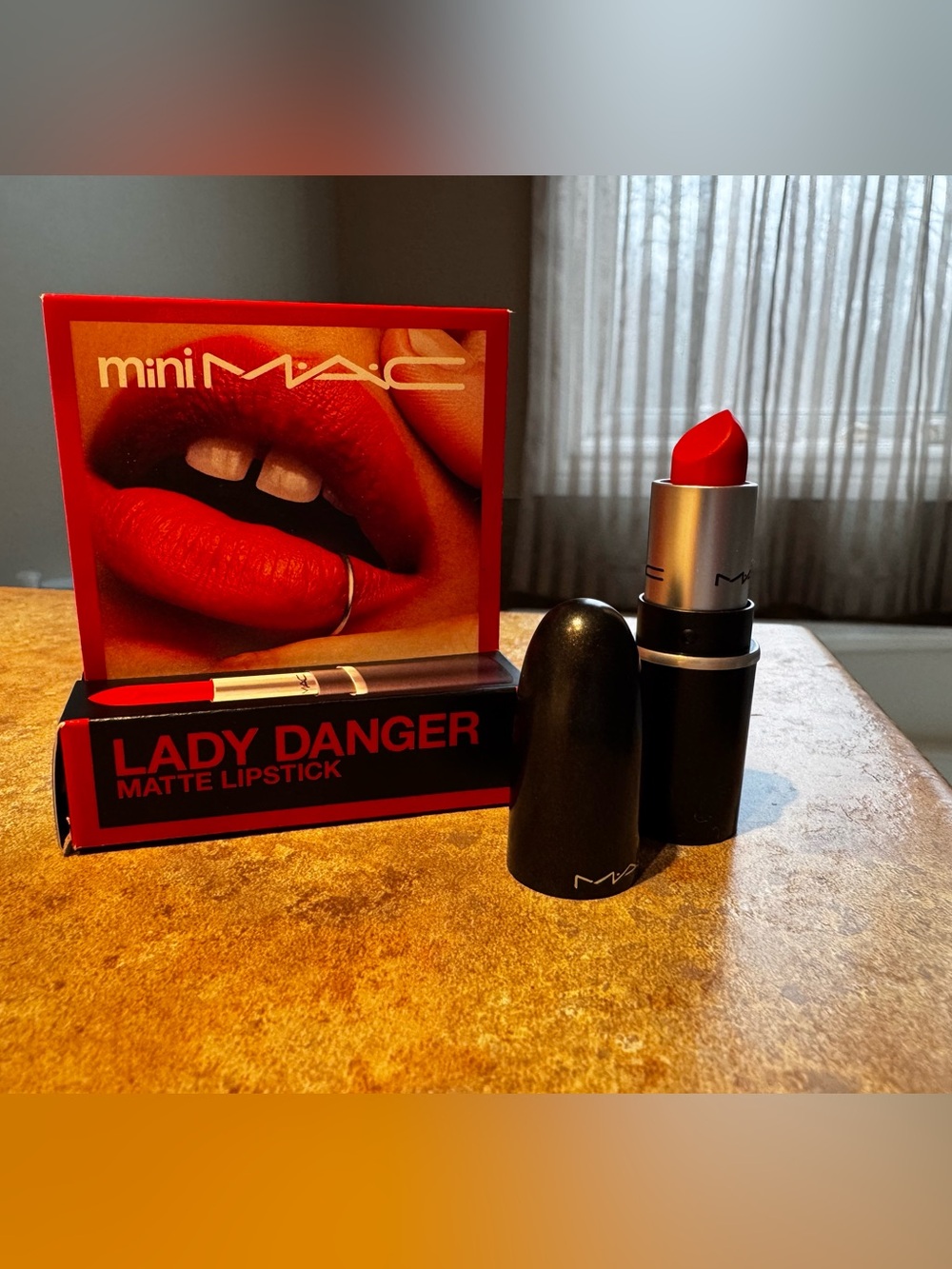 Mini MAC Cosmetics Lady Danger Matte Lipstick Travel Size